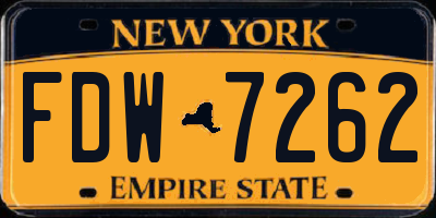 NY license plate FDW7262