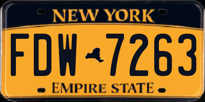 NY license plate FDW7263