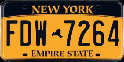 NY license plate FDW7264