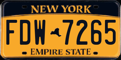 NY license plate FDW7265