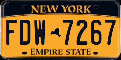 NY license plate FDW7267