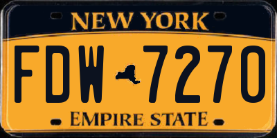 NY license plate FDW7270