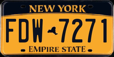 NY license plate FDW7271