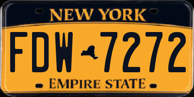NY license plate FDW7272