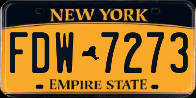 NY license plate FDW7273