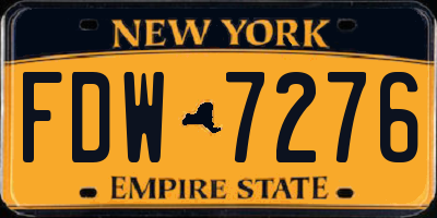 NY license plate FDW7276
