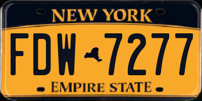 NY license plate FDW7277