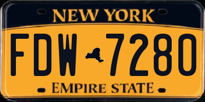 NY license plate FDW7280
