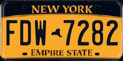 NY license plate FDW7282