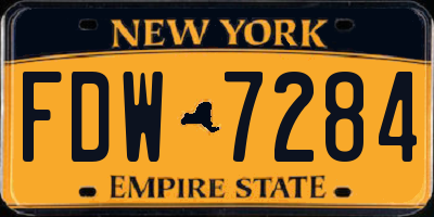 NY license plate FDW7284