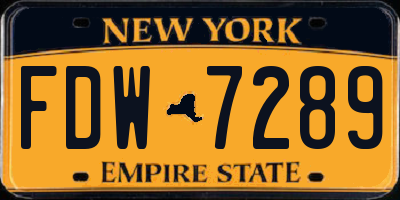 NY license plate FDW7289