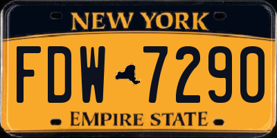 NY license plate FDW7290