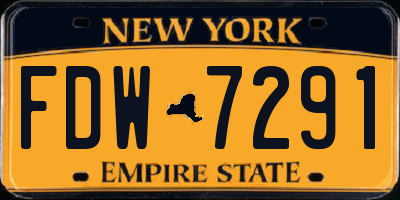 NY license plate FDW7291