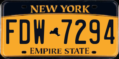 NY license plate FDW7294