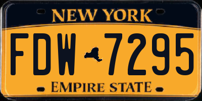 NY license plate FDW7295