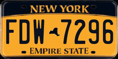 NY license plate FDW7296