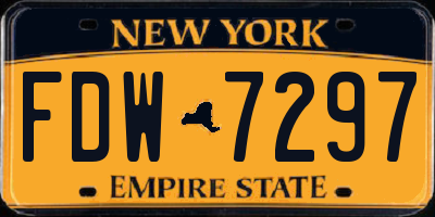 NY license plate FDW7297