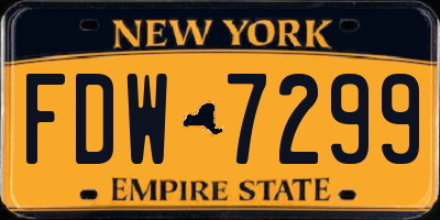 NY license plate FDW7299