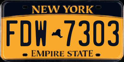 NY license plate FDW7303