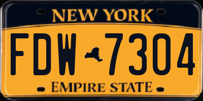 NY license plate FDW7304