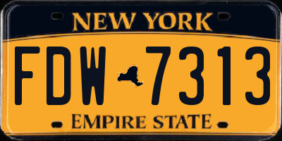 NY license plate FDW7313