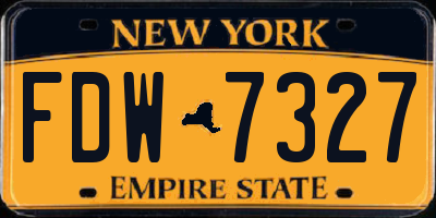 NY license plate FDW7327