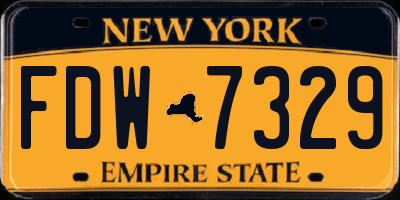 NY license plate FDW7329