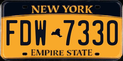 NY license plate FDW7330