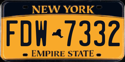 NY license plate FDW7332