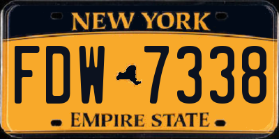 NY license plate FDW7338