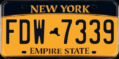 NY license plate FDW7339