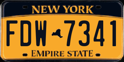NY license plate FDW7341