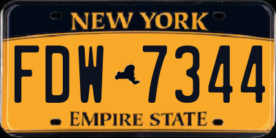 NY license plate FDW7344