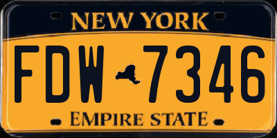 NY license plate FDW7346