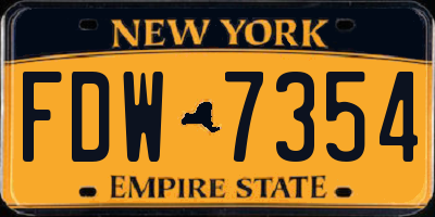 NY license plate FDW7354