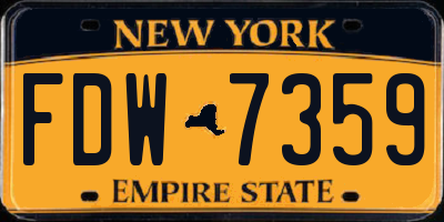 NY license plate FDW7359