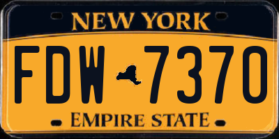 NY license plate FDW7370