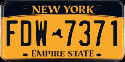 NY license plate FDW7371