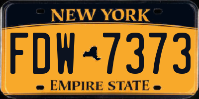 NY license plate FDW7373