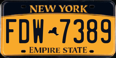 NY license plate FDW7389