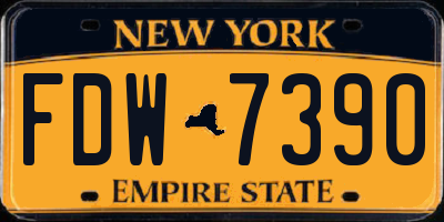 NY license plate FDW7390