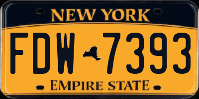 NY license plate FDW7393