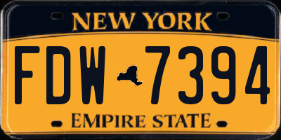 NY license plate FDW7394