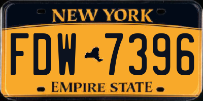 NY license plate FDW7396