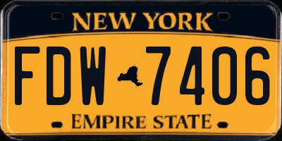 NY license plate FDW7406
