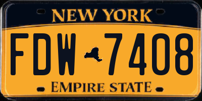 NY license plate FDW7408
