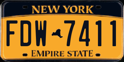 NY license plate FDW7411