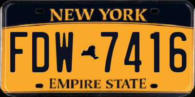 NY license plate FDW7416