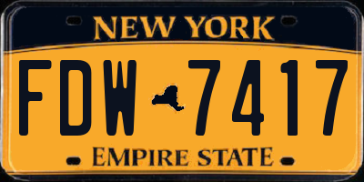 NY license plate FDW7417