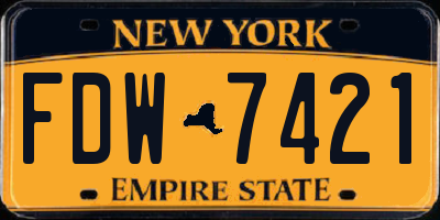 NY license plate FDW7421